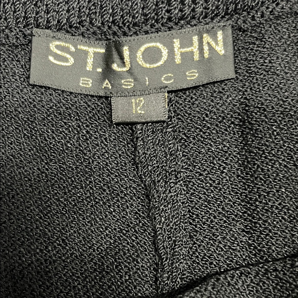 Vintage St. John basic  elastic waste size 12 Black Pants excellent condition - Picture 8 of 12